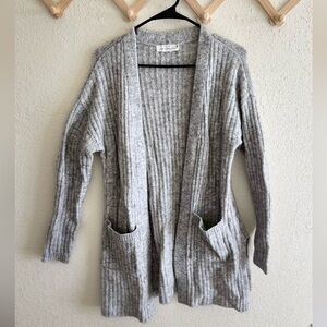 H&M Light Gray Ribbed Cardigan